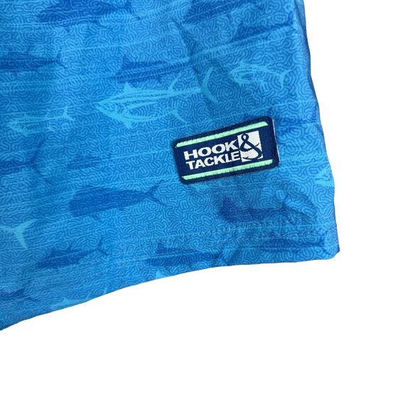 Hook & Tackle Divers Board Shorts Men's 28 Blue Mahi & Tuna Fish Pattern - Picture 3 of 8